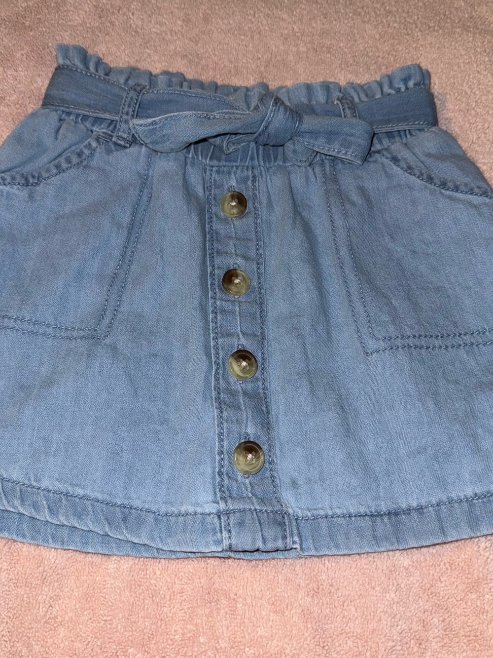 Oshkosh B’Gosh Girls Size 6 6X Denim Blue Jean Skirt with Belt
